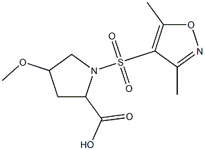 1-[(3,5-dimethyl-1,2-oxazole-4-)sulfonyl]-4-methoxypyrrolidine-2-carboxylic acid 구조식 이미지