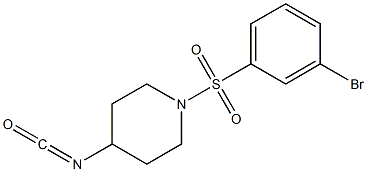 1-[(3-bromobenzene)sulfonyl]-4-isocyanatopiperidine 구조식 이미지