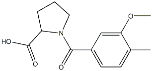 1-[(3-methoxy-4-methylphenyl)carbonyl]pyrrolidine-2-carboxylic acid Structure