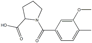 1-[(3-methoxy-4-methylphenyl)carbonyl]pyrrolidine-2-carboxylic acid 구조식 이미지