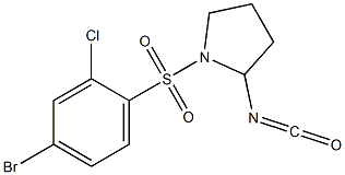 1-[(4-bromo-2-chlorobenzene)sulfonyl]-2-isocyanatopyrrolidine 구조식 이미지