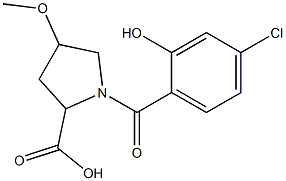 1-[(4-chloro-2-hydroxyphenyl)carbonyl]-4-methoxypyrrolidine-2-carboxylic acid Structure