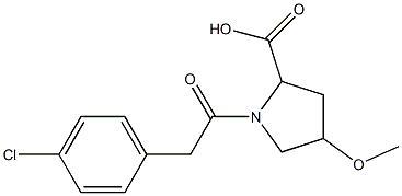 1-[(4-chlorophenyl)acetyl]-4-methoxypyrrolidine-2-carboxylic acid Structure
