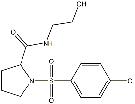 1-[(4-chlorophenyl)sulfonyl]-N-(2-hydroxyethyl)pyrrolidine-2-carboxamide 구조식 이미지