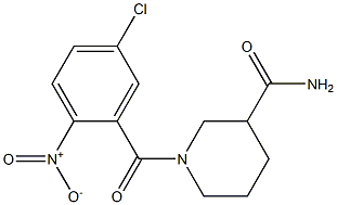 1-[(5-chloro-2-nitrophenyl)carbonyl]piperidine-3-carboxamide Structure
