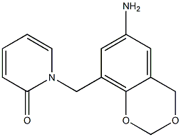 1-[(6-amino-2,4-dihydro-1,3-benzodioxin-8-yl)methyl]-1,2-dihydropyridin-2-one Structure