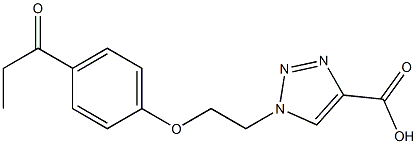1-[2-(4-propanoylphenoxy)ethyl]-1H-1,2,3-triazole-4-carboxylic acid Structure
