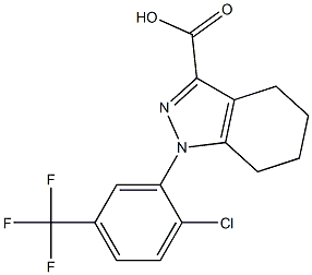 1-[2-chloro-5-(trifluoromethyl)phenyl]-4,5,6,7-tetrahydro-1H-indazole-3-carboxylic acid Structure