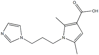 1-[3-(1H-imidazol-1-yl)propyl]-2,5-dimethyl-1H-pyrrole-3-carboxylic acid 구조식 이미지