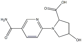 1-[5-(aminocarbonyl)pyridin-2-yl]-4-hydroxypyrrolidine-2-carboxylic acid Structure