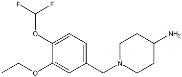 1-{[4-(difluoromethoxy)-3-ethoxyphenyl]methyl}piperidin-4-amine 구조식 이미지