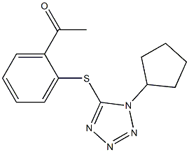 1-{2-[(1-cyclopentyl-1H-1,2,3,4-tetrazol-5-yl)sulfanyl]phenyl}ethan-1-one Structure