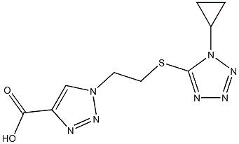 1-{2-[(1-cyclopropyl-1H-1,2,3,4-tetrazol-5-yl)sulfanyl]ethyl}-1H-1,2,3-triazole-4-carboxylic acid Structure