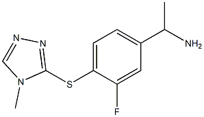 1-{3-fluoro-4-[(4-methyl-4H-1,2,4-triazol-3-yl)sulfanyl]phenyl}ethan-1-amine 구조식 이미지