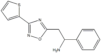 1-phenyl-2-[3-(thiophen-2-yl)-1,2,4-oxadiazol-5-yl]ethan-1-amine 구조식 이미지