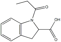 1-propanoyl-2,3-dihydro-1H-indole-2-carboxylic acid 구조식 이미지