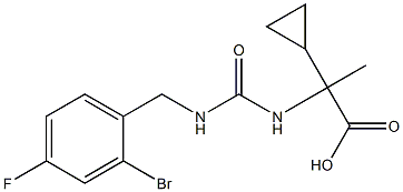 2-({[(2-bromo-4-fluorophenyl)methyl]carbamoyl}amino)-2-cyclopropylpropanoic acid Structure
