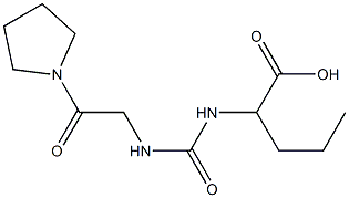 2-({[(2-oxo-2-pyrrolidin-1-ylethyl)amino]carbonyl}amino)pentanoic acid 구조식 이미지