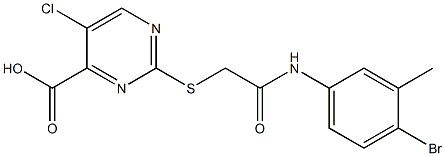 2-({2-[(4-bromo-3-methylphenyl)amino]-2-oxoethyl}thio)-5-chloropyrimidine-4-carboxylic acid 구조식 이미지