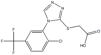 2-({4-[2-chloro-5-(trifluoromethyl)phenyl]-4H-1,2,4-triazol-3-yl}sulfanyl)acetic acid Structure