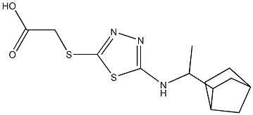 2-({5-[(1-{bicyclo[2.2.1]heptan-2-yl}ethyl)amino]-1,3,4-thiadiazol-2-yl}sulfanyl)acetic acid Structure