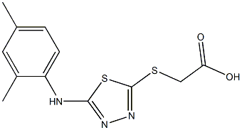 2-({5-[(2,4-dimethylphenyl)amino]-1,3,4-thiadiazol-2-yl}sulfanyl)acetic acid 구조식 이미지
