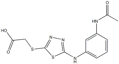 2-({5-[(3-acetamidophenyl)amino]-1,3,4-thiadiazol-2-yl}sulfanyl)acetic acid Structure