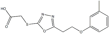2-({5-[2-(3-methylphenoxy)ethyl]-1,3,4-oxadiazol-2-yl}sulfanyl)acetic acid Structure