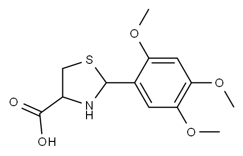 2-(2,4,5-trimethoxyphenyl)-1,3-thiazolidine-4-carboxylic acid Structure