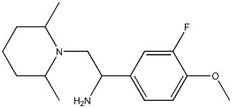 2-(2,6-dimethylpiperidin-1-yl)-1-(3-fluoro-4-methoxyphenyl)ethan-1-amine 구조식 이미지