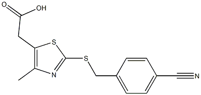 2-(2-{[(4-cyanophenyl)methyl]sulfanyl}-4-methyl-1,3-thiazol-5-yl)acetic acid Structure