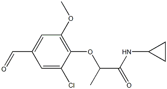 2-(2-chloro-4-formyl-6-methoxyphenoxy)-N-cyclopropylpropanamide Structure