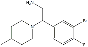 2-(3-bromo-4-fluorophenyl)-2-(4-methylpiperidin-1-yl)ethanamine 구조식 이미지