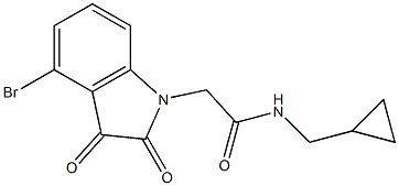 2-(4-bromo-2,3-dioxo-2,3-dihydro-1H-indol-1-yl)-N-(cyclopropylmethyl)acetamide 구조식 이미지