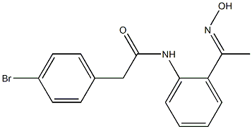 2-(4-bromophenyl)-N-{2-[(1E)-N-hydroxyethanimidoyl]phenyl}acetamide 구조식 이미지