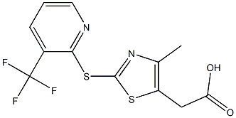 2-(4-methyl-2-{[3-(trifluoromethyl)pyridin-2-yl]sulfanyl}-1,3-thiazol-5-yl)acetic acid 구조식 이미지