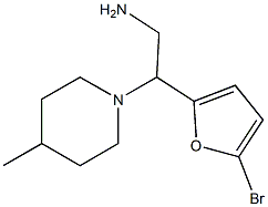 2-(5-bromo-2-furyl)-2-(4-methylpiperidin-1-yl)ethanamine 구조식 이미지