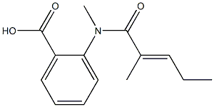 2-(N,2-dimethylpent-2-enamido)benzoic acid 구조식 이미지