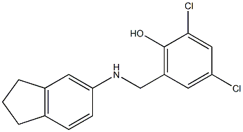 2,4-dichloro-6-[(2,3-dihydro-1H-inden-5-ylamino)methyl]phenol 구조식 이미지