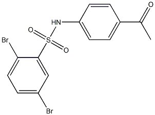 2,5-dibromo-N-(4-acetylphenyl)benzene-1-sulfonamide 구조식 이미지