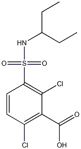 2,6-dichloro-3-(pentan-3-ylsulfamoyl)benzoic acid 구조식 이미지