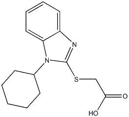 2-[(1-cyclohexyl-1H-1,3-benzodiazol-2-yl)sulfanyl]acetic acid 구조식 이미지