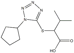 2-[(1-cyclopentyl-1H-1,2,3,4-tetrazol-5-yl)sulfanyl]-3-methylbutanoic acid Structure