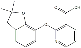 2-[(2,2-dimethyl-2,3-dihydro-1-benzofuran-7-yl)oxy]nicotinic acid 구조식 이미지