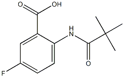 2-[(2,2-dimethylpropanoyl)amino]-5-fluorobenzoic acid 구조식 이미지