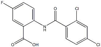 2-[(2,4-dichlorobenzene)amido]-5-fluorobenzoic acid Structure