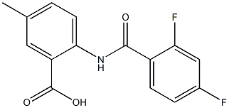 2-[(2,4-difluorobenzene)amido]-5-methylbenzoic acid Structure