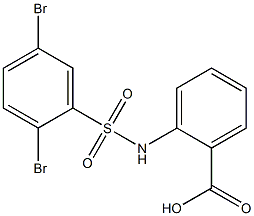 2-[(2,5-dibromobenzene)sulfonamido]benzoic acid Structure