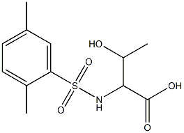 2-[(2,5-dimethylbenzene)sulfonamido]-3-hydroxybutanoic acid Structure