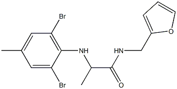 2-[(2,6-dibromo-4-methylphenyl)amino]-N-(furan-2-ylmethyl)propanamide 구조식 이미지